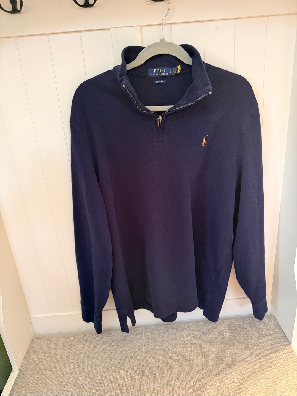 Polo by Ralph Lauren Navy Half-Zip Pullover with Embroidered Pony